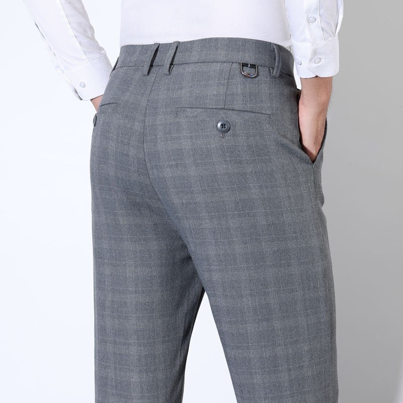 Men'S Grooming - Baumwolle Plaid Gestreiften Klassischen Anzug Hosen