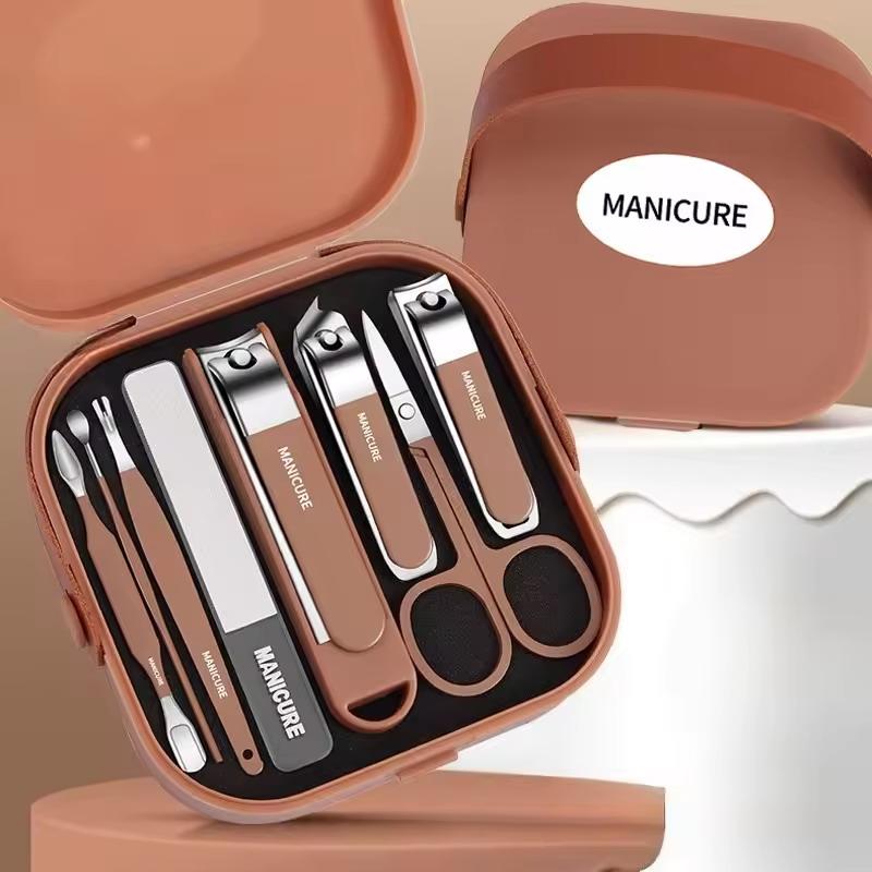 Nail Care Kit Mens - Nagelpflege-Set, Anti-Spritz-Maniküre-Set, Nagelknipser aus Edelstahl, Polierfeile,