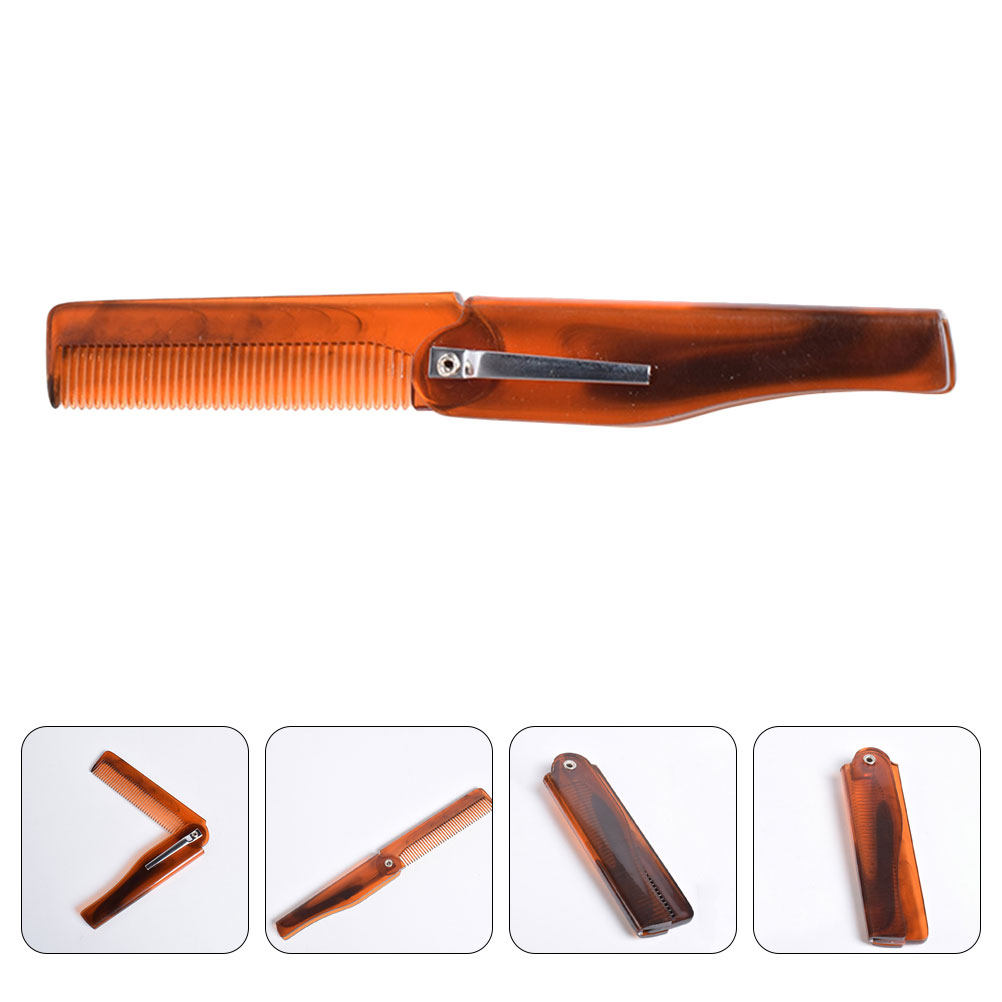 Men'S Grooming - Faltbarer Haarkamm für Männer, Tragbarer Taschen-Bartkamm