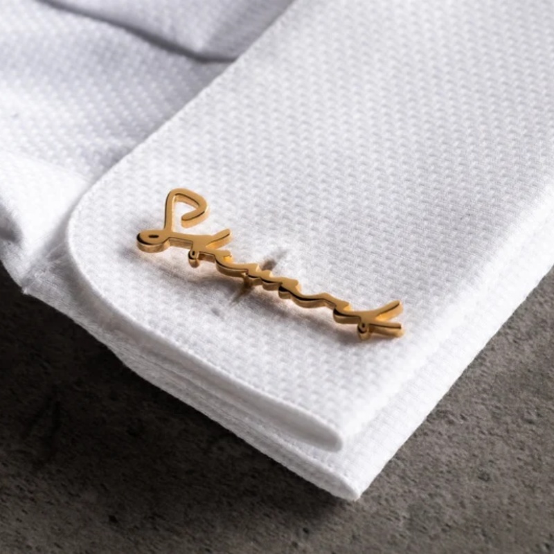 Men'S Grooming - Personalisierte Manschettenknöpfe aus 18K vergoldetem Edelstahl,